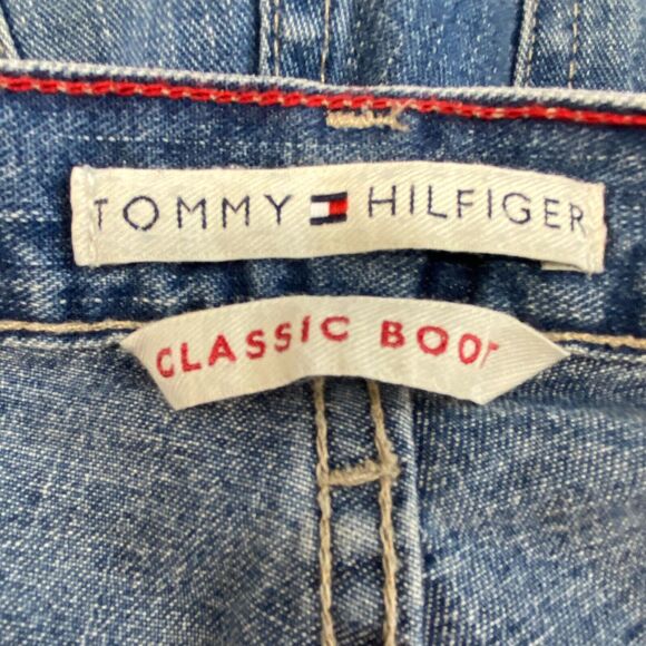 Tommy Hilfiger Jeans Womens 6R Blue Denim Classic Boot Mid Rise Western Casual - Picture 2 of 11